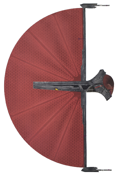 The Ginivex had a crimson red solar sail similar to shield projection technology.