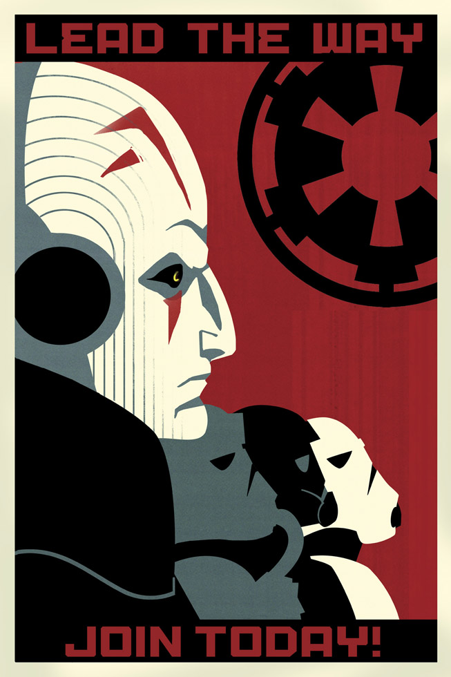 A propaganda poster featuring the Grand Inquisitor, leader of the Inquisitorius