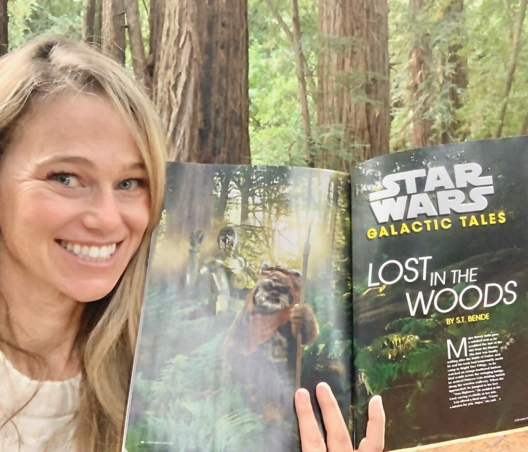 S.T. Bende with a copy of "Galactic Tales: Lost in the Woods" inside Star Wars Insider 221