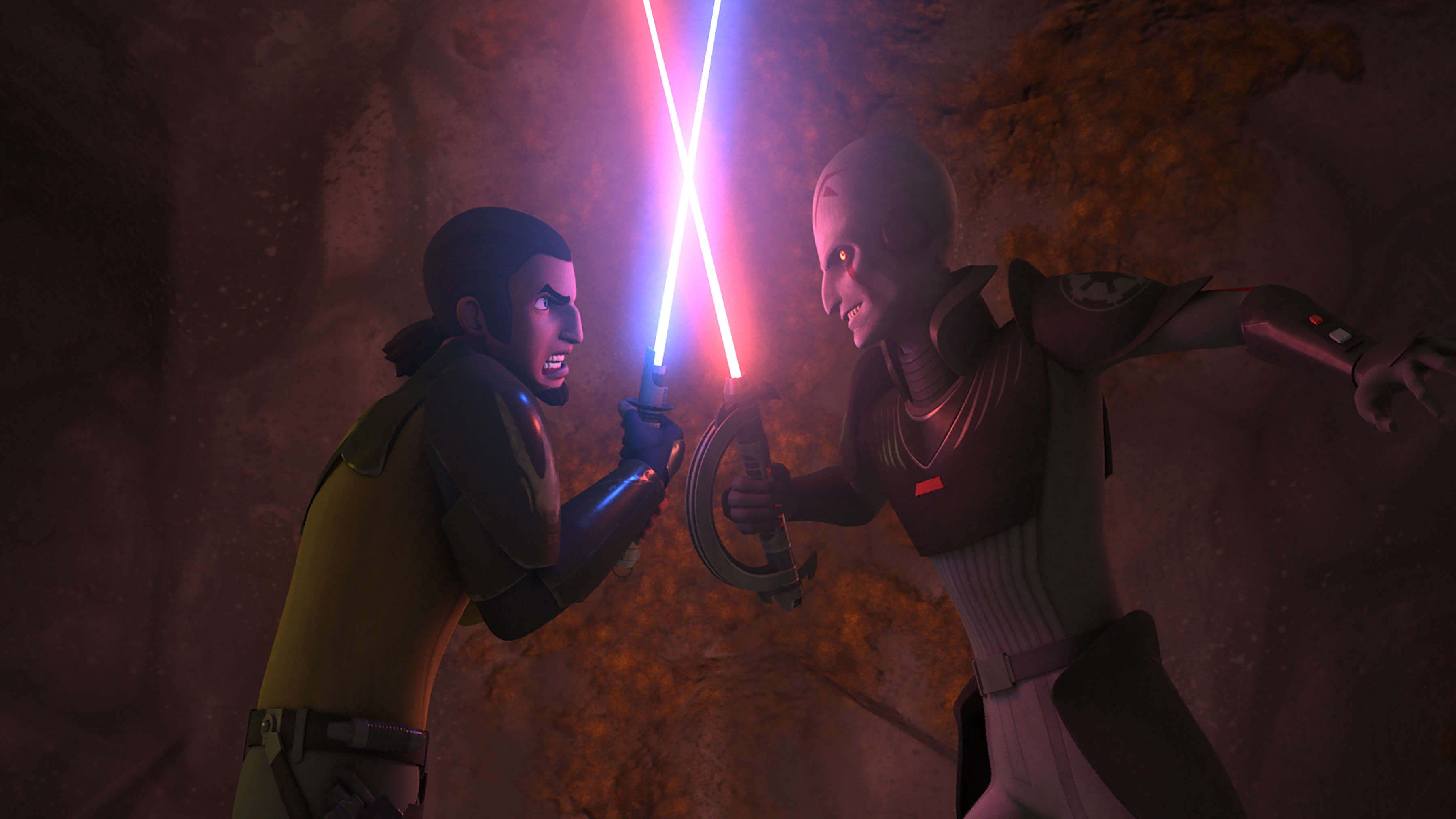 Bridger sees a vision of Jarrus fighting the Inquisitor.