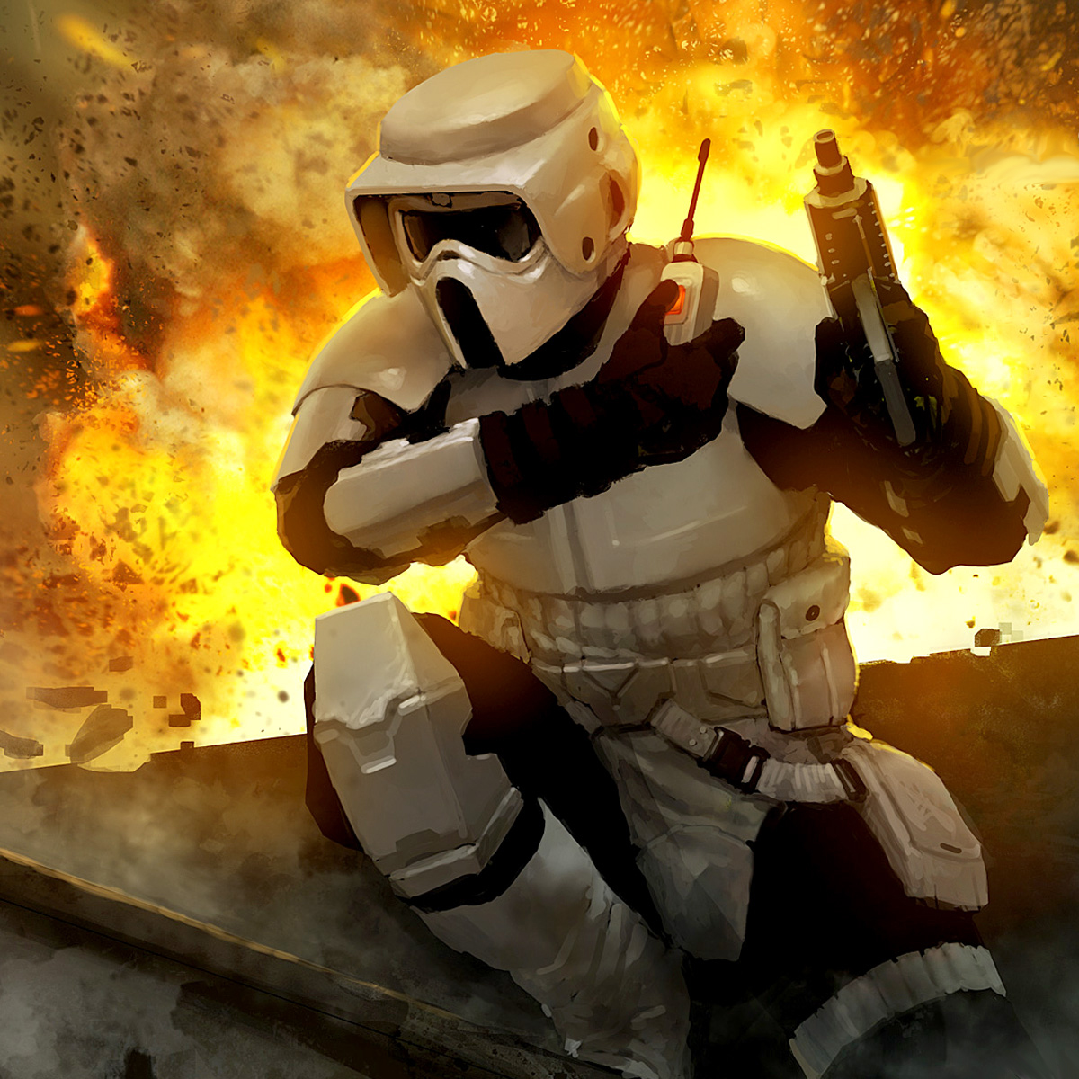 A storm commando variant in white armor