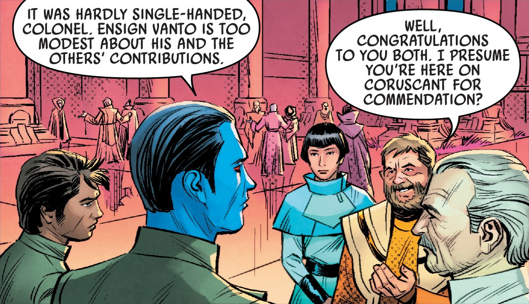 Renking introduces Pryce to Thrawn, Vanto and Yularen.