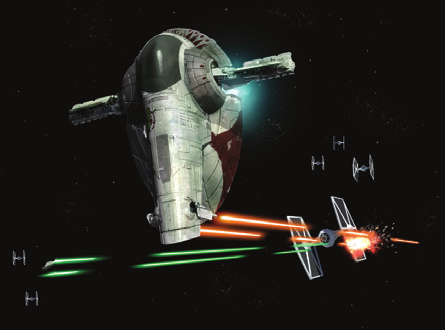 Emon's Andrasta being pursed by TIE fighters