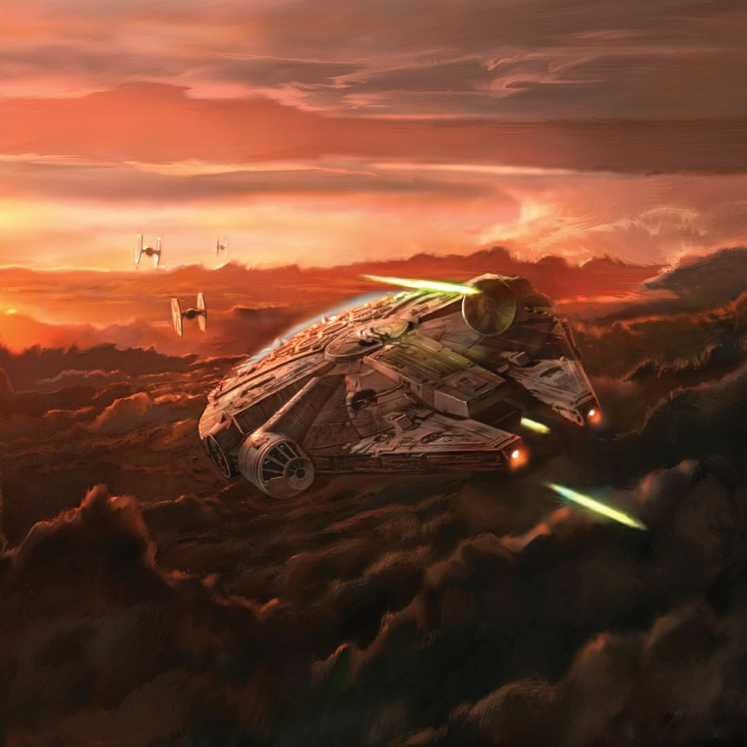 The Falcon is pursued as it flees Cloud City.