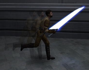 Jedi Master Kyle Katarn using Force speed.