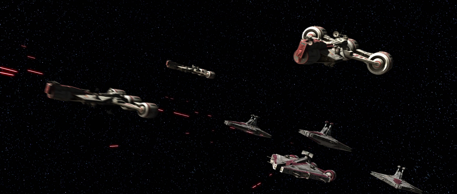 The Republic Navy engages the Separatists above Saleucami.