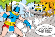  throws his bolo-sling at the retreating Kneesaa