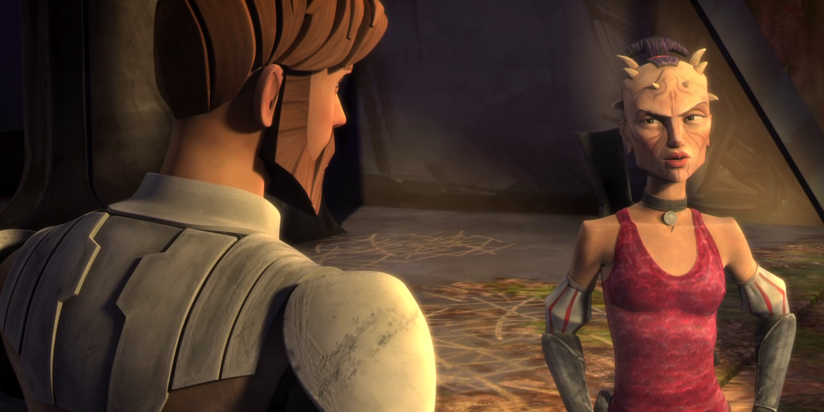 Sugi converses with Jedi General Obi-Wan Kenobi.