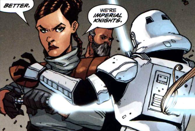 Dare disposes of a stormtrooper.