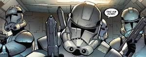 Clone stormtroopers comprised the Imperial Army prior to the recruitment of enlisted soldiers.