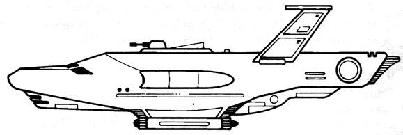 Port profile view of a Curich-class shuttle