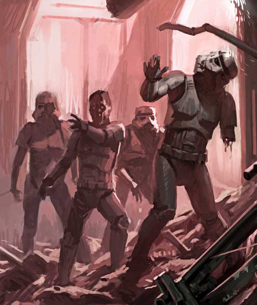 A group of undead stormtroopers