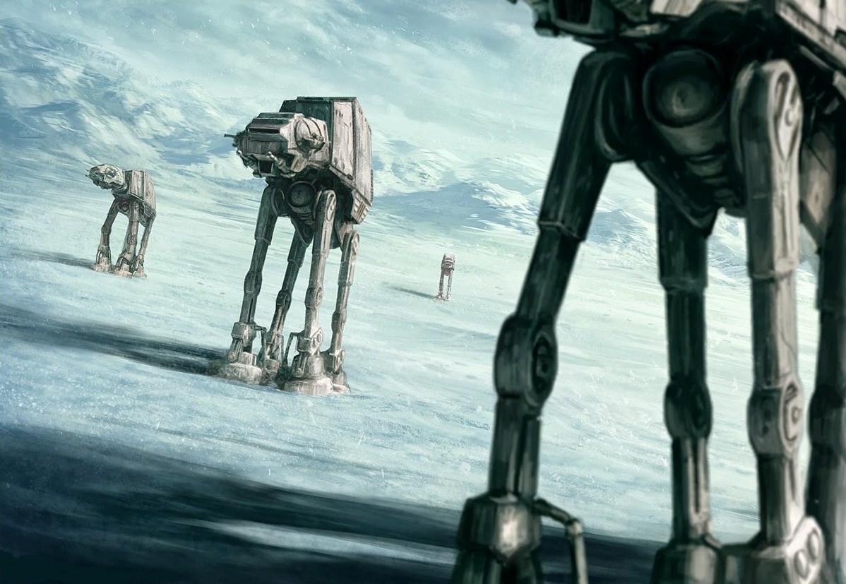 AT-AT in attack formation during the Battle of Hoth