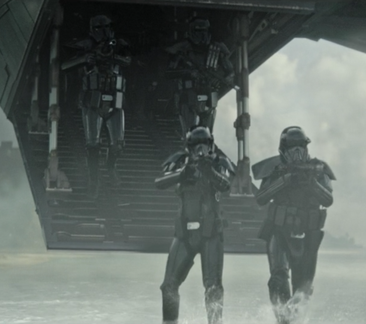 Krennic's guard squadron is deployed into the Battle of Scarif.