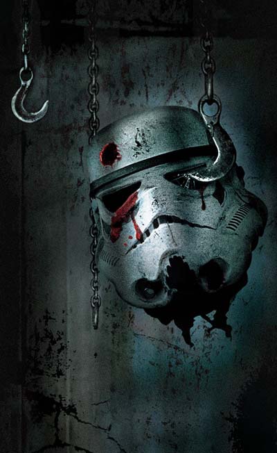 The decapitated head of a stormtrooper during the Vector outbreak.