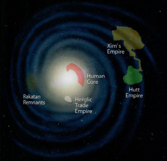 Civilization centers of the galaxy soon after the collapse of the Rakata