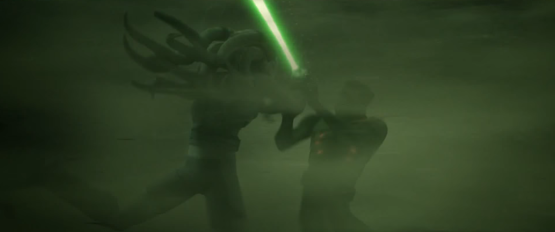 Kit Fisto and Riff Tamson fight.