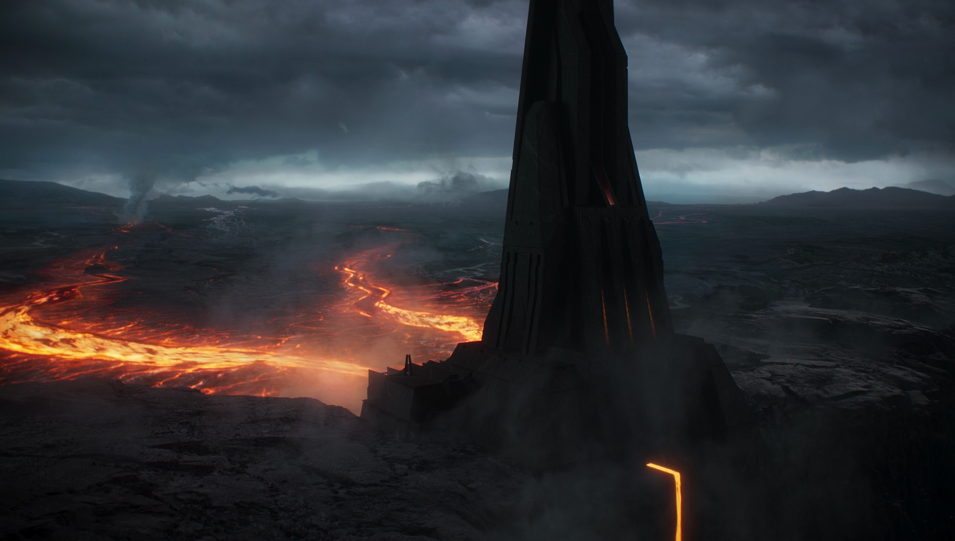 Fortress Vader stood at the convergence of two lava rivers.