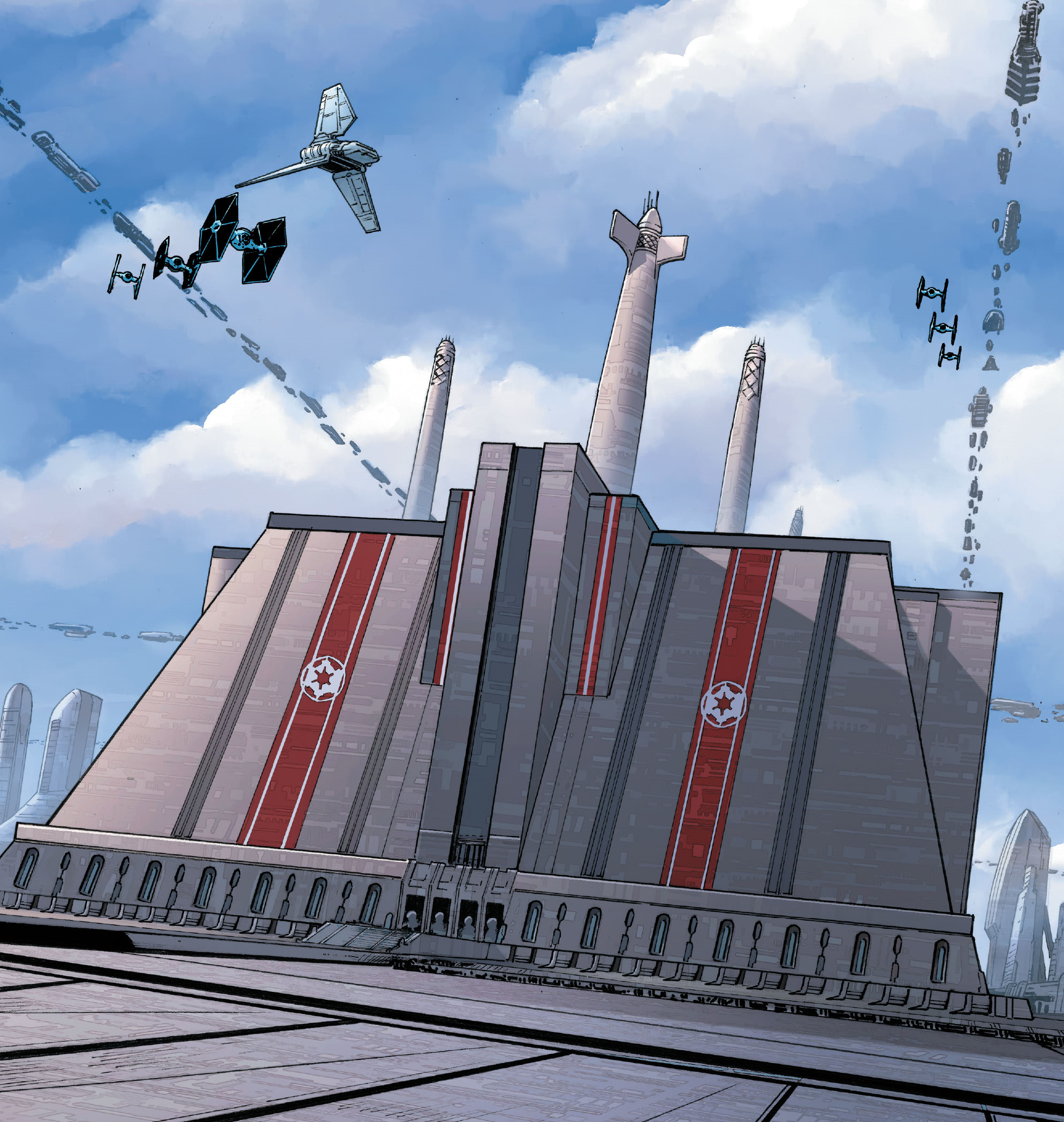 Darth Sidious converted the former Jedi Temple into the Imperial Palace during his reign as the Galactic Emperor.