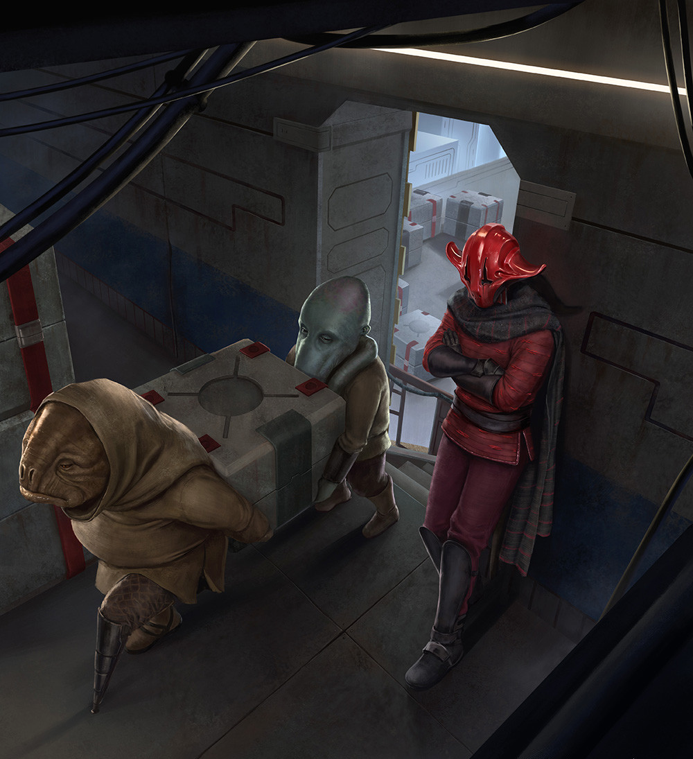 Ithano oversees cargo being loaded onto his ship.