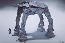 Concept art of the All Terrain Mobile Artillery by James Clyne.