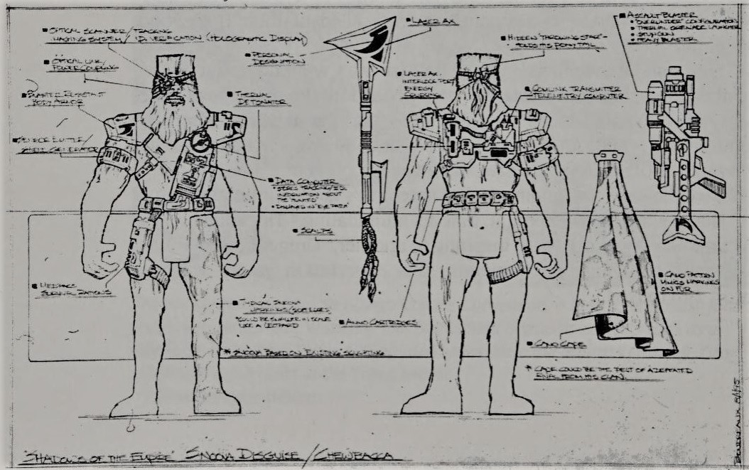 The Shadows of the Empire project afforded Hasbro the chance to design the look of Chewbacca in his Snoova disguise.