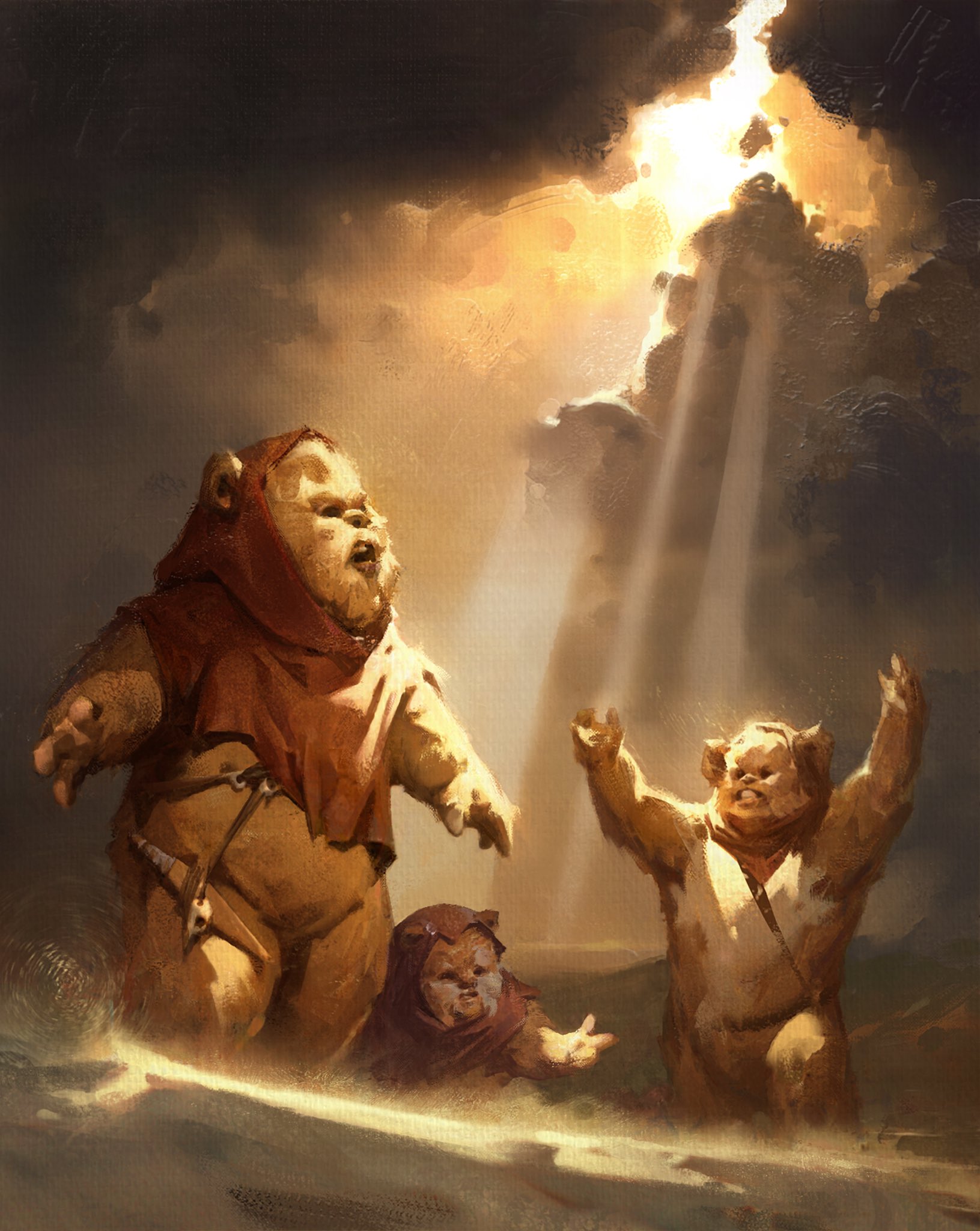 Ewok praised the Golden One for bringing them sunlight.