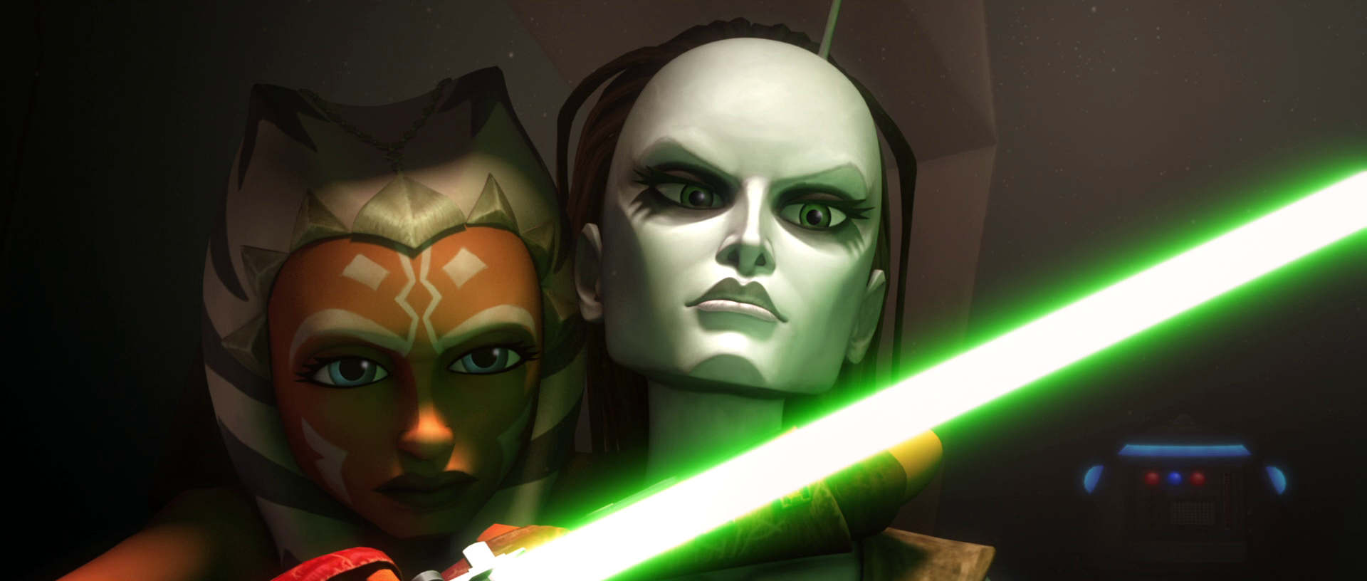 Aurra Sing caught by Ahsoka Tano