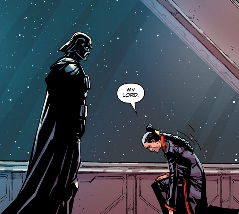 Seah kneels before Vader