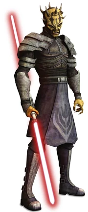 Opress wielded a double-bladed lightsaber.