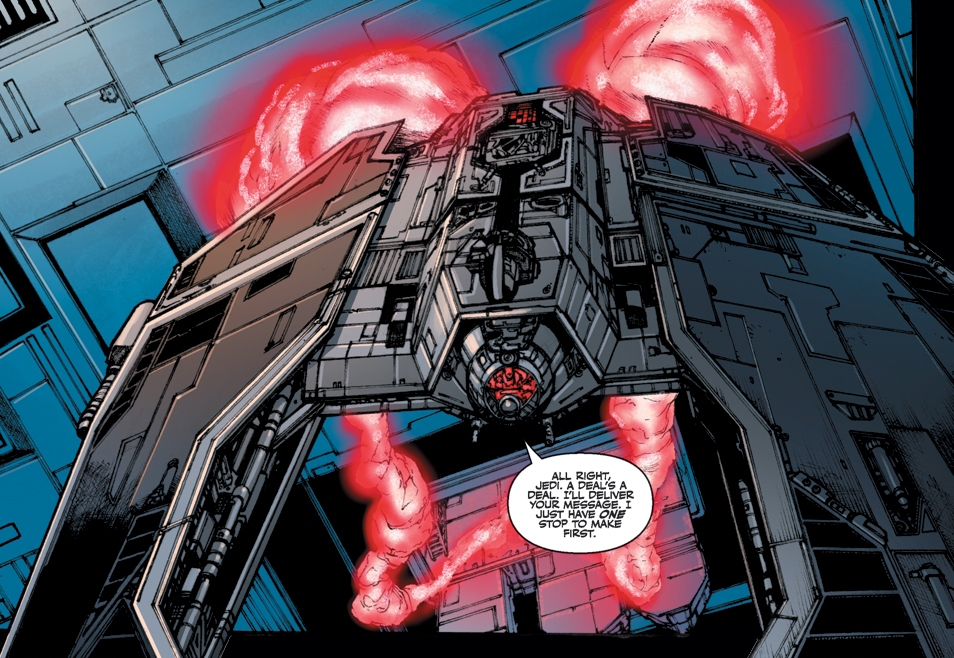 Braden escapes Imperial custody in a Sith starfighter