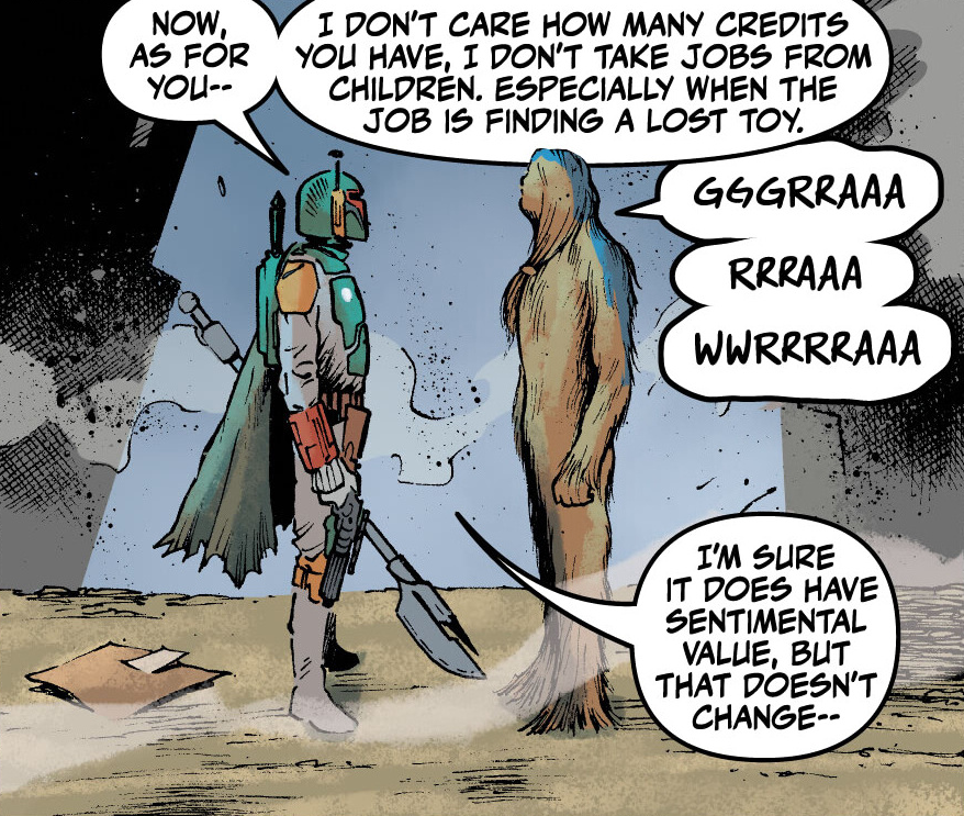 Fett speaks with Viiveen on Ridley.