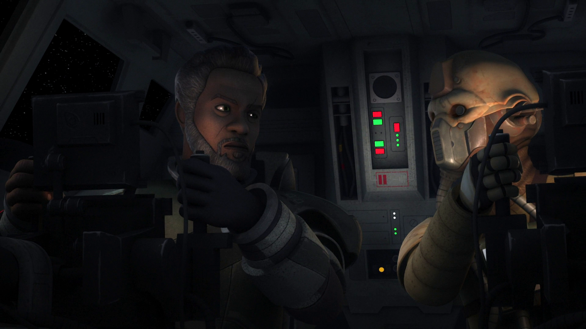 Saw Gerrera and Edrio, who rescued the Spectres