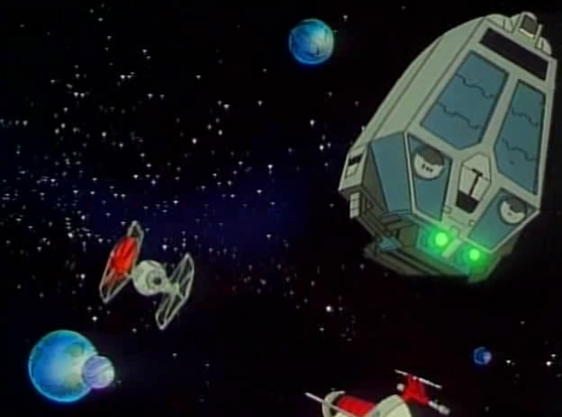 The King's Ransom and its R-22 Spearhead escort, under attack by pirates.