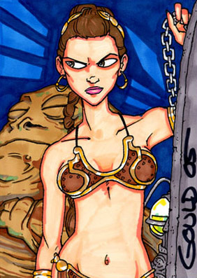 A sketch card of Leia Organa