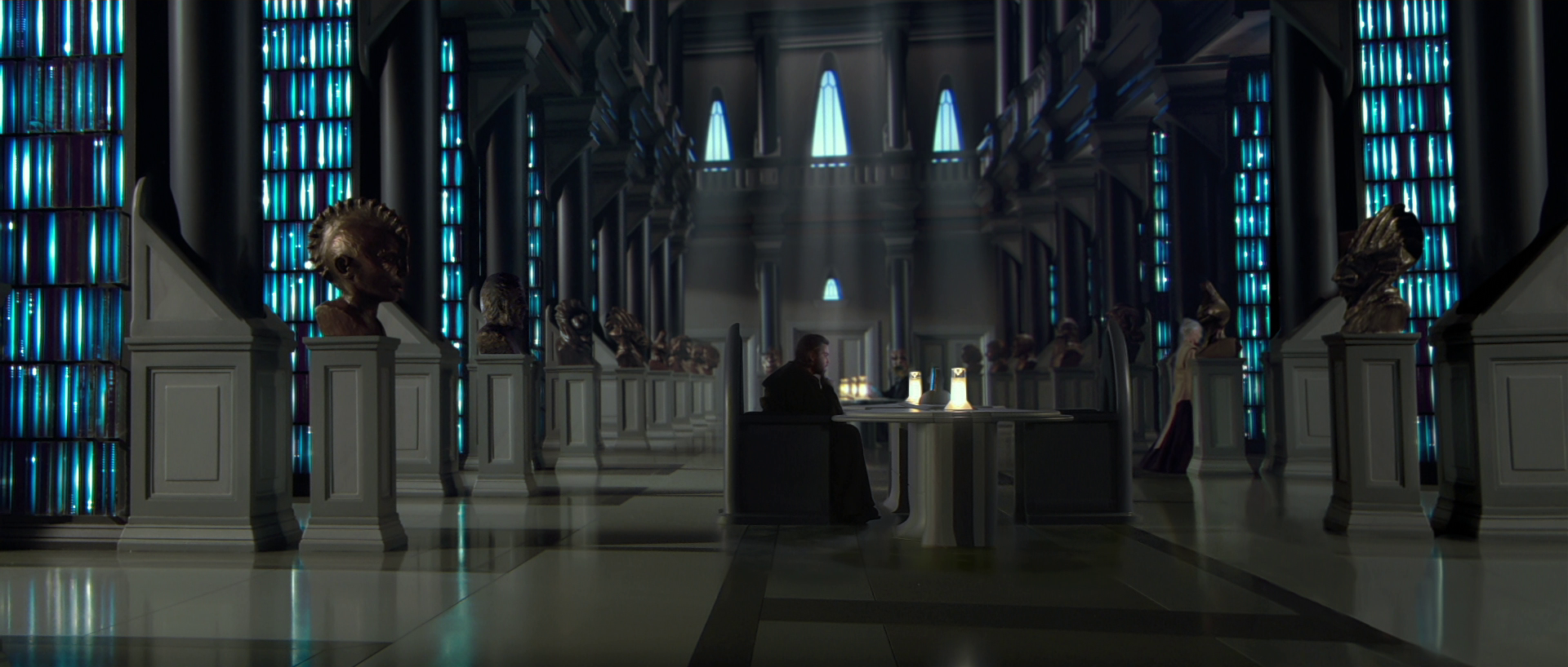 Obi-Wan Kenobi unsuccessfully searched the Jedi Archives for information on the mysterious world of Kamino.