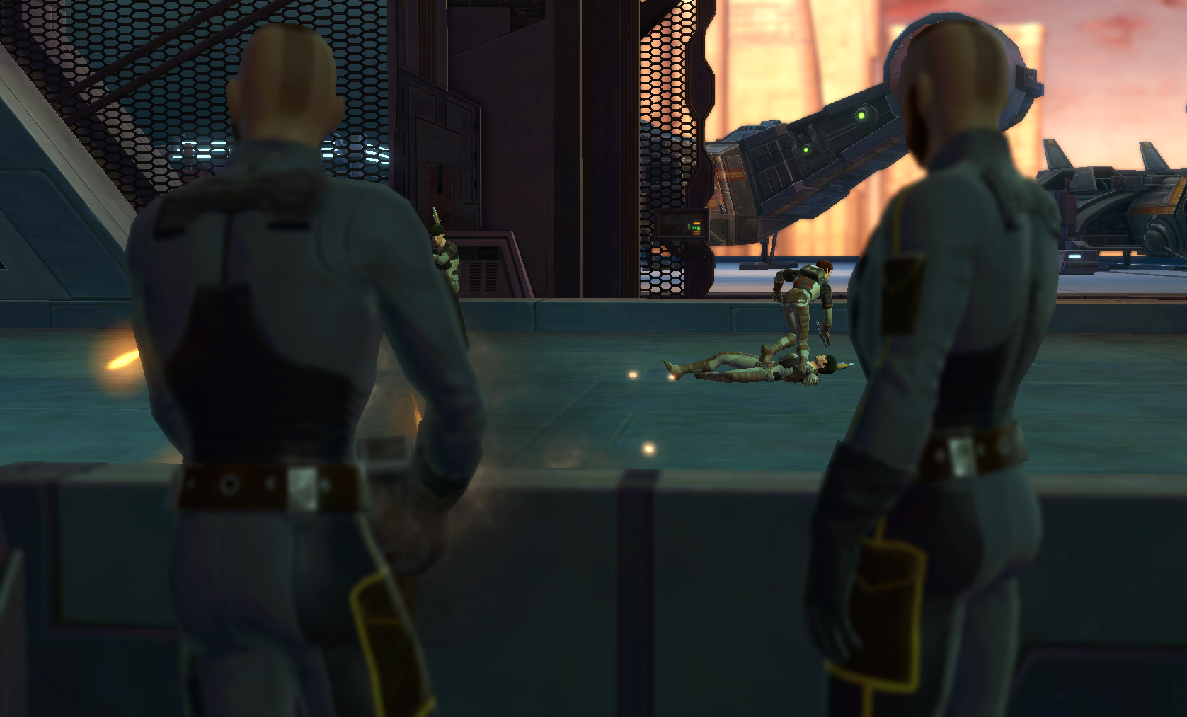 Zeer's men fight the Coruscant Security Force