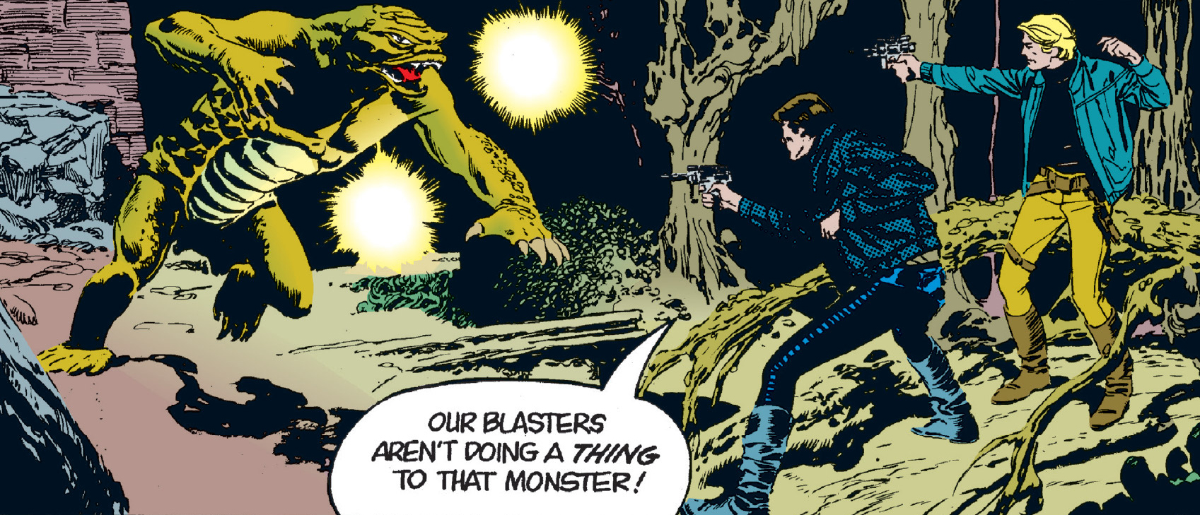 Kalgrath attacks Luke Skywalker and Han Solo