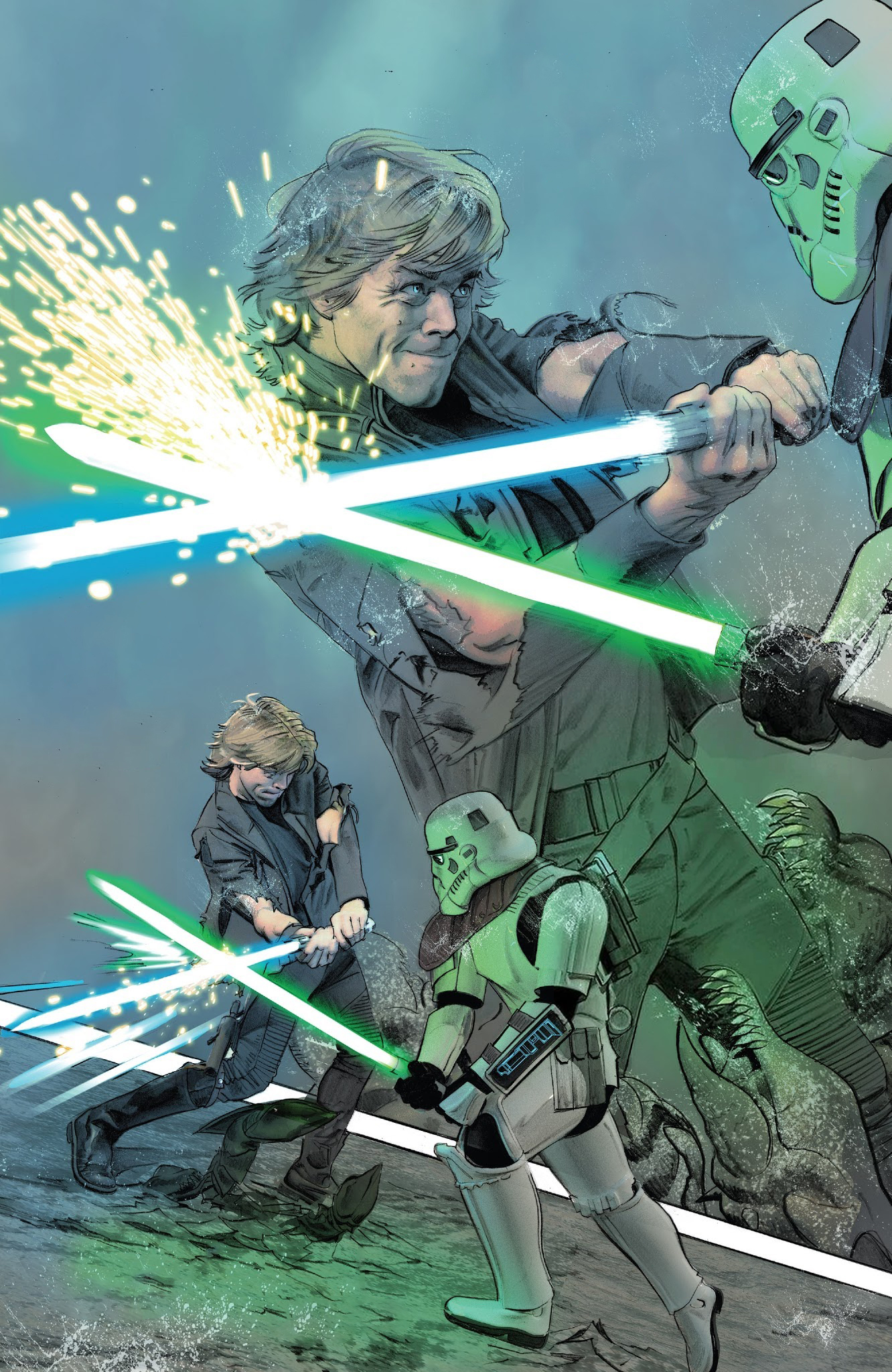 Luke and Kreel duel during the Mission to Crait