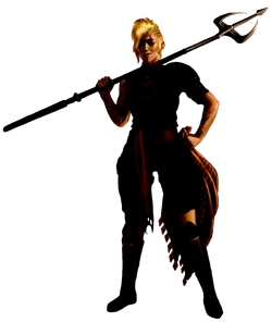 A battle-scarred female gladiator