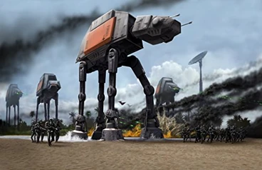 Degli AT-ACT durante la Battaglia di Scarif