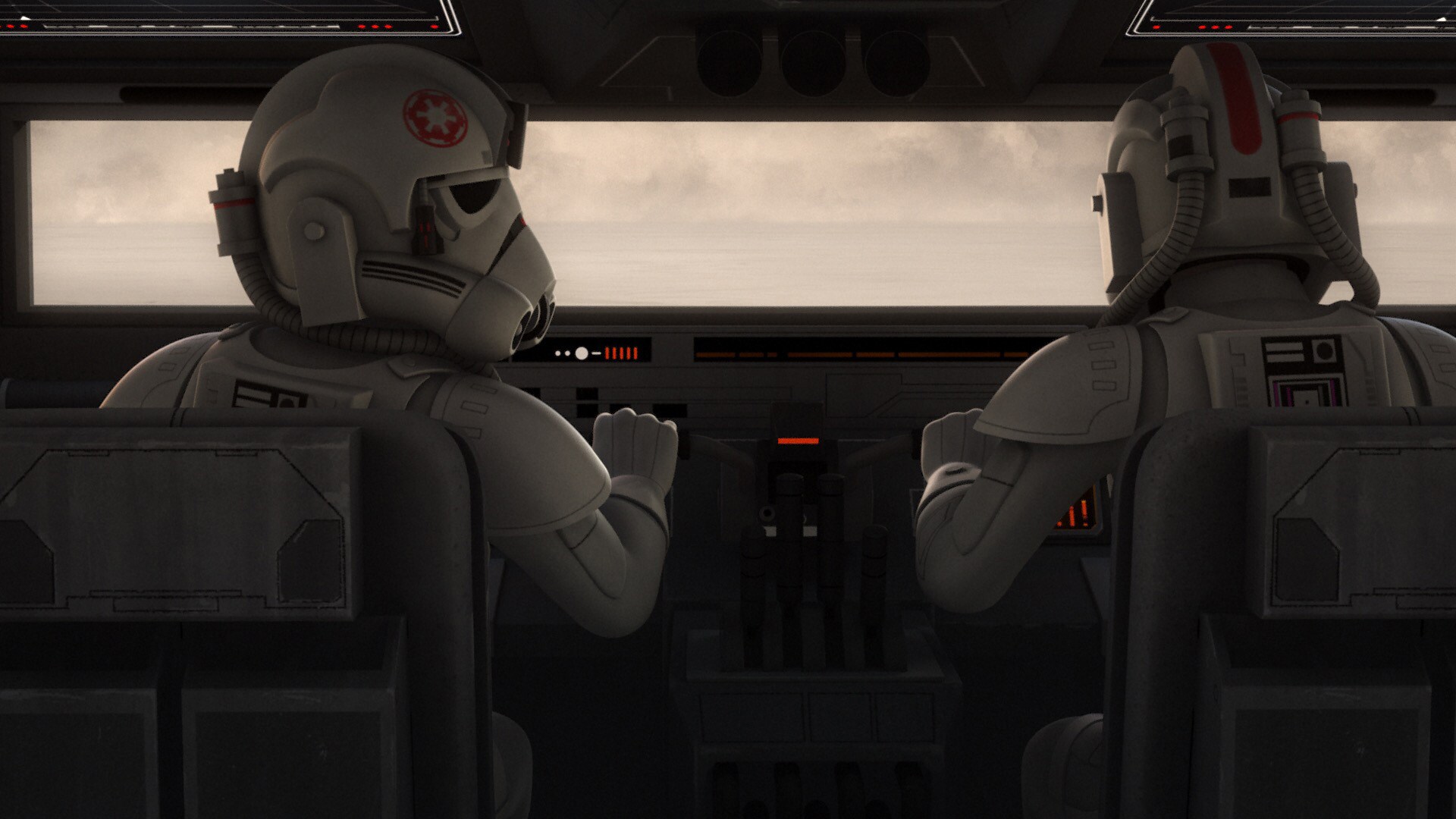 An AT-AT cockpit contained two seats on which the walker's pilots operate