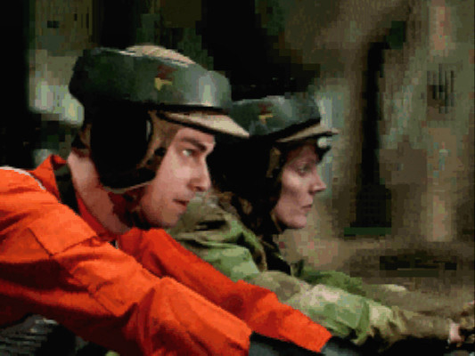 Rookie One and Ru Murleen riding speeder bikes on Imdaar