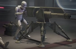 A type of heavy repeating blaster cannon operated by the Republic