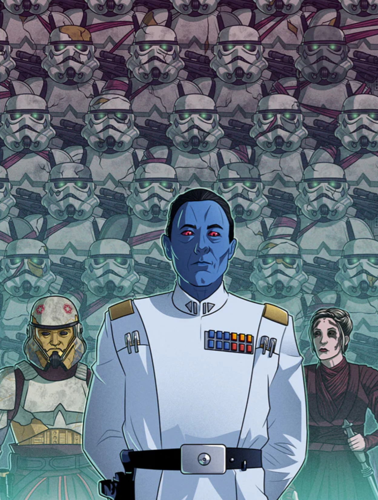 While he was set to be heir of an entire fallen empire after his rescue by Morgan Elsbeth (bottom right), Thrawn's command at first only extended to the personnel and resources he had with him in exile.