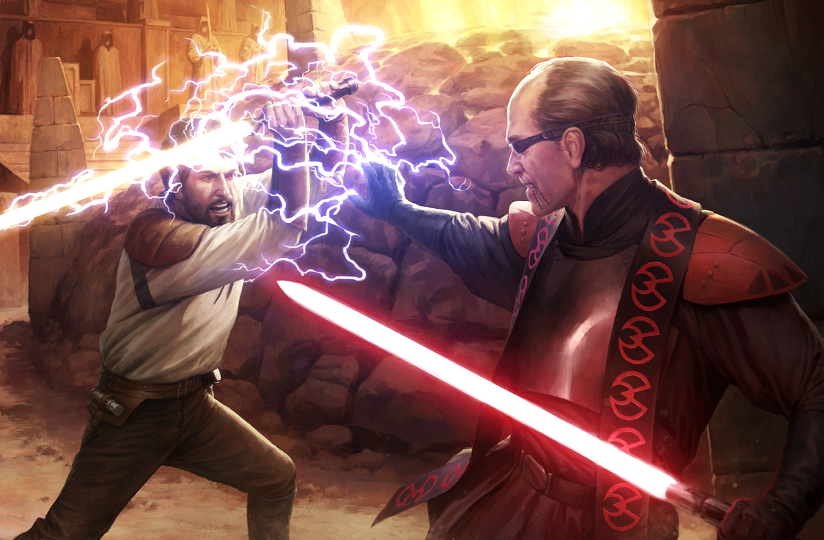 Kyle Katarn faces an empowered Jerec.