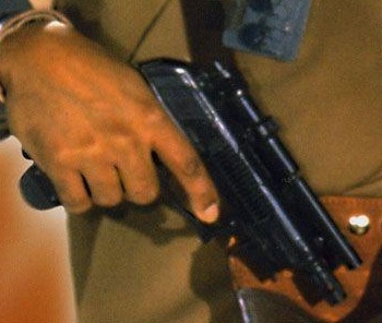 Lando Calrissian's sidearm blaster appearance in Common Appearance