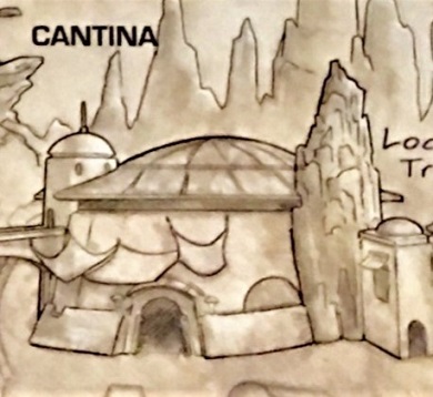 The cantina was located next to one of Black Spire's petrified trees.