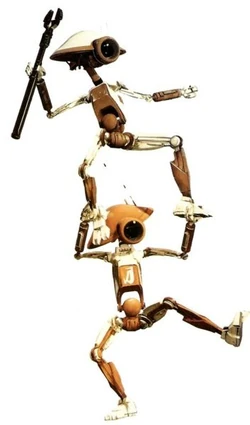 Power Wrench in handen van een DUM Pit Droid