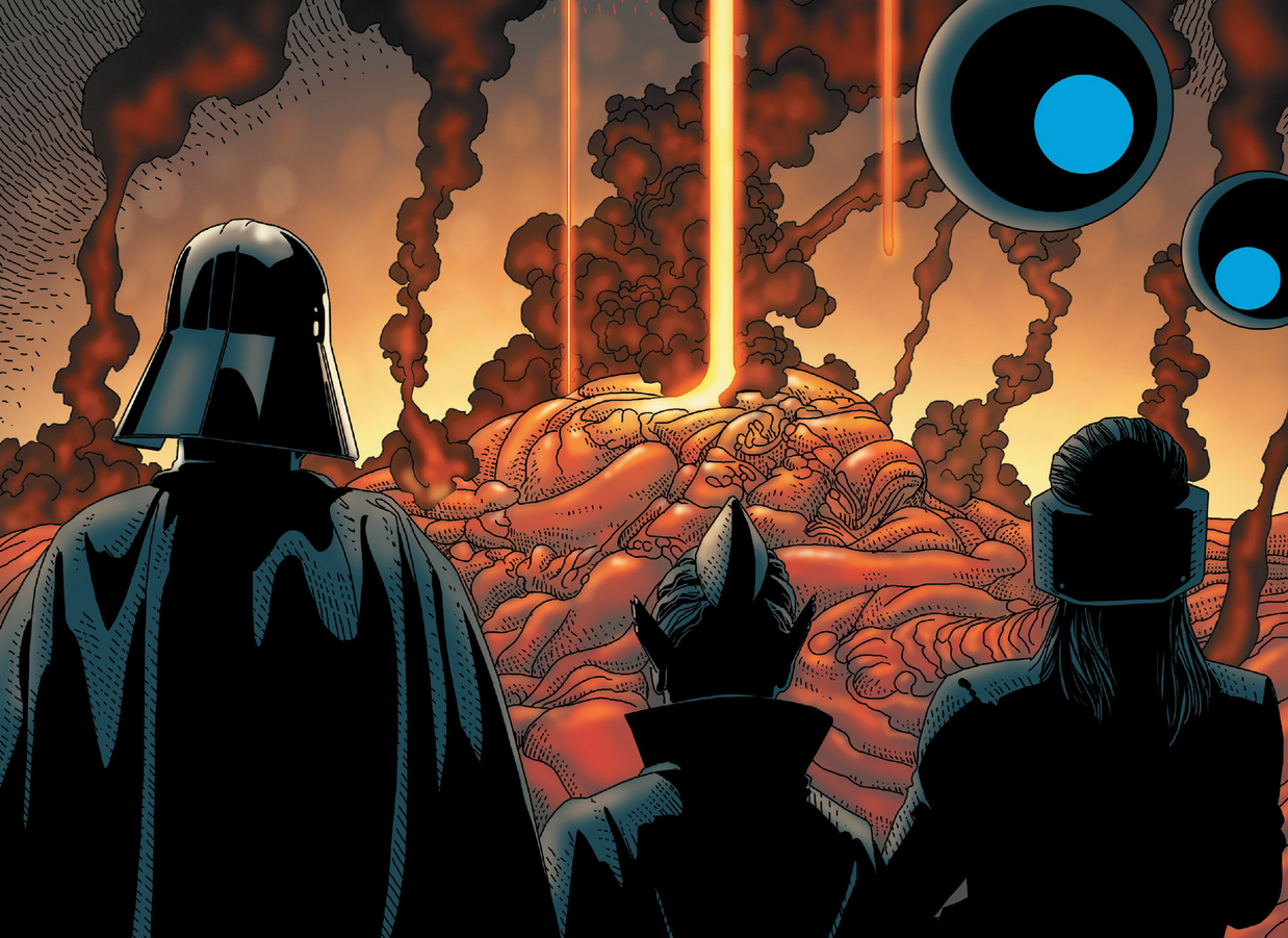 Vader, Trios and Voidgazer look upon the Citadel's ruins